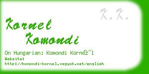 kornel komondi business card